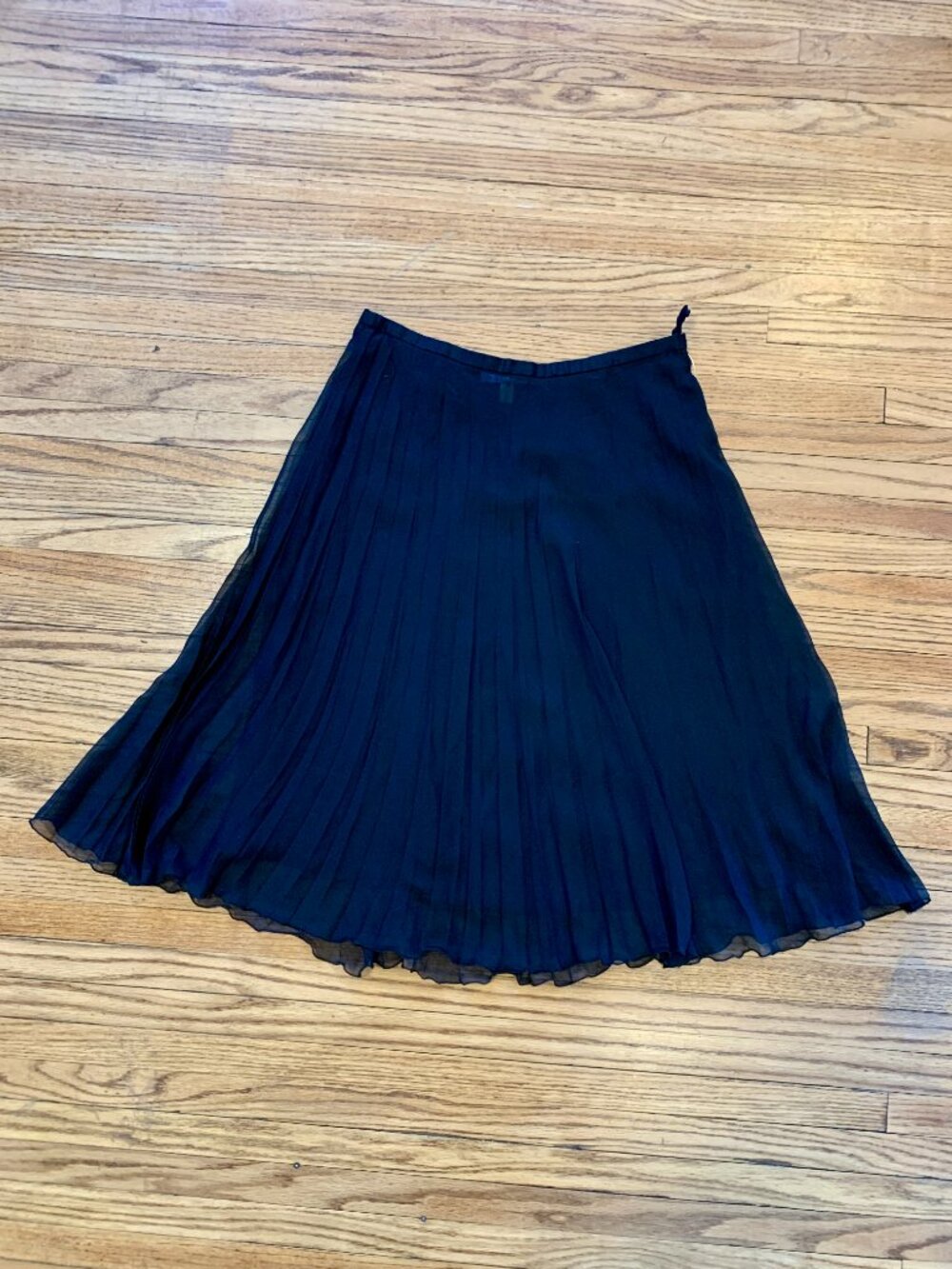 VTG Saks Fifth Avenue Skirt Sheer 8 Black‎ Pleated Swing Sexy Lingerie Layered
